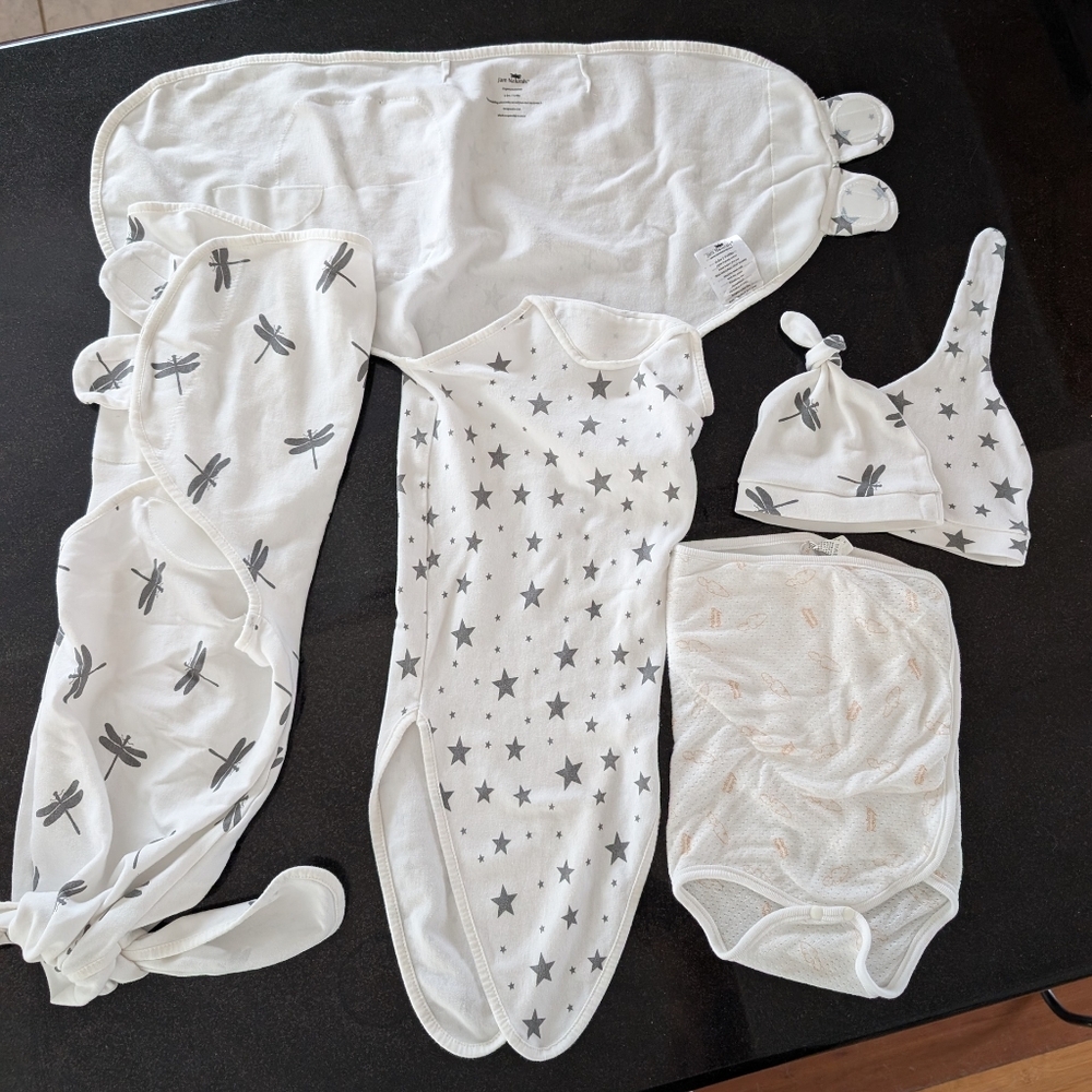 Bundle of 3 Cotton Newborn Sleep Swaddles 0-3 Months